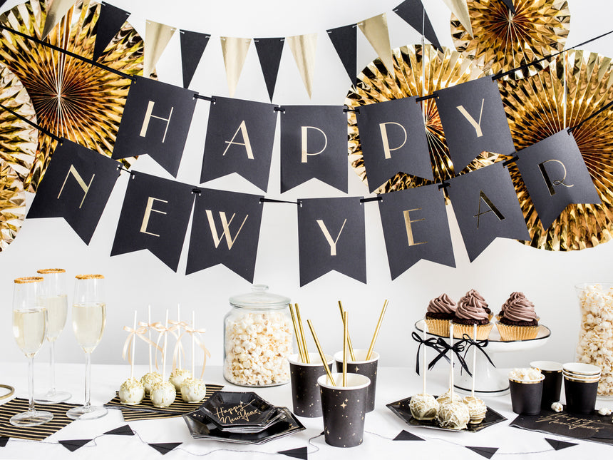 Cake topper Happy New Year Oro 24 cm
