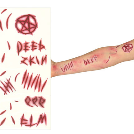 Set di tatuaggi con cicatrice del demone di Halloween