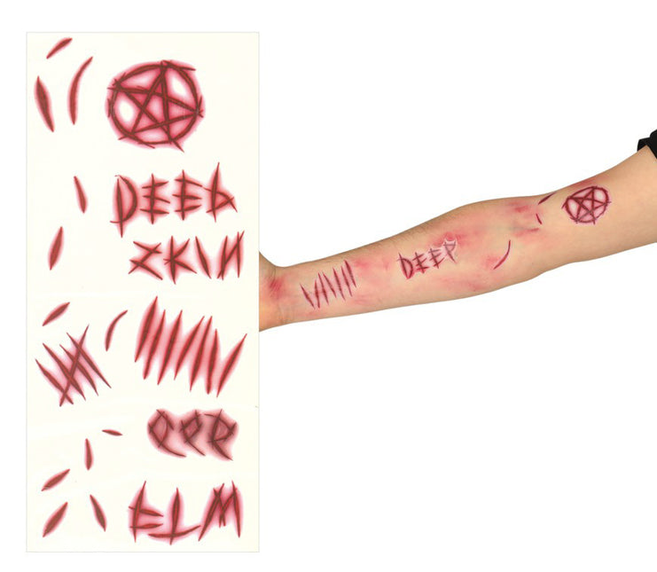 Set di tatuaggi con cicatrice del demone di Halloween