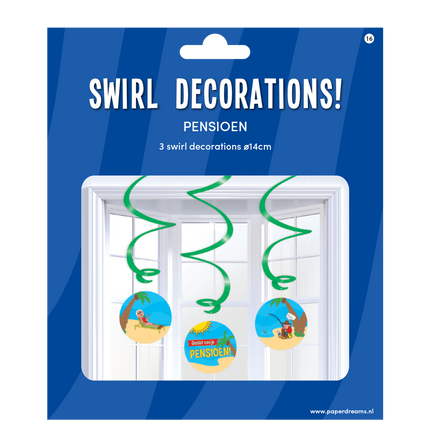 Decorazione da appendere Pensionamento 14 cm 3 pezzi