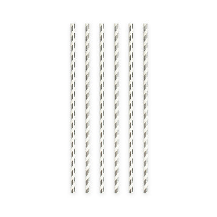 Cannucce di carta a righe argento 19,7 cm 20 pezzi