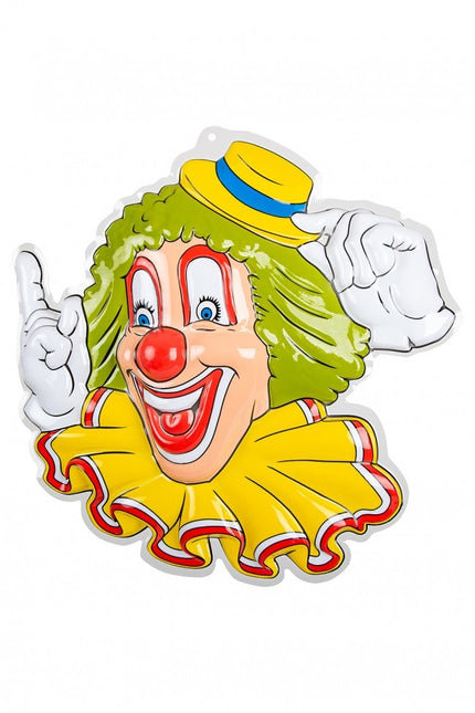 Decorazione da parete Clown Cappello Giallo 50cm