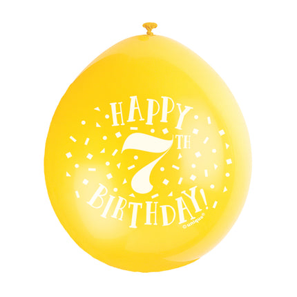 Palloncini Buon Compleanno 7 Anni 28cm 10pz