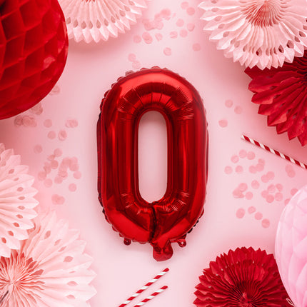 Palloncino in foil Lettera O Rosso Vuoto 35 cm