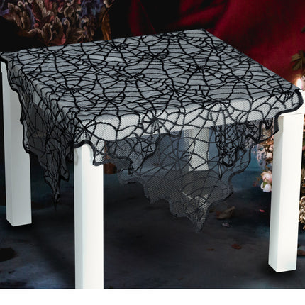 Tovaglia di Halloween nera in pizzo 1m