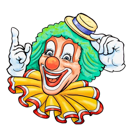 Adesivo per finestra Clown Cappello Giallo 40cm