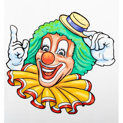 Adesivo per finestra Clown Cappello Giallo 40cm