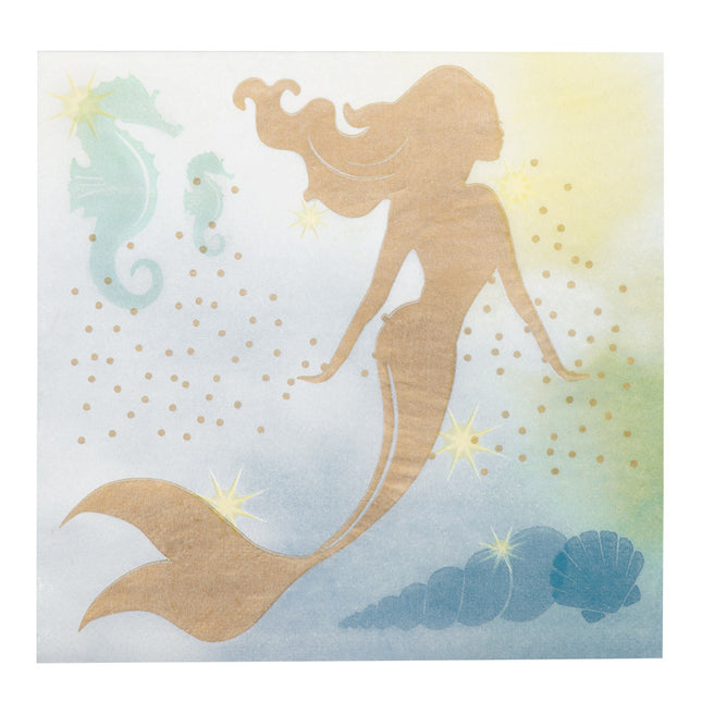 Tovaglioli di carta a forma di sirena 33cm 20pz
