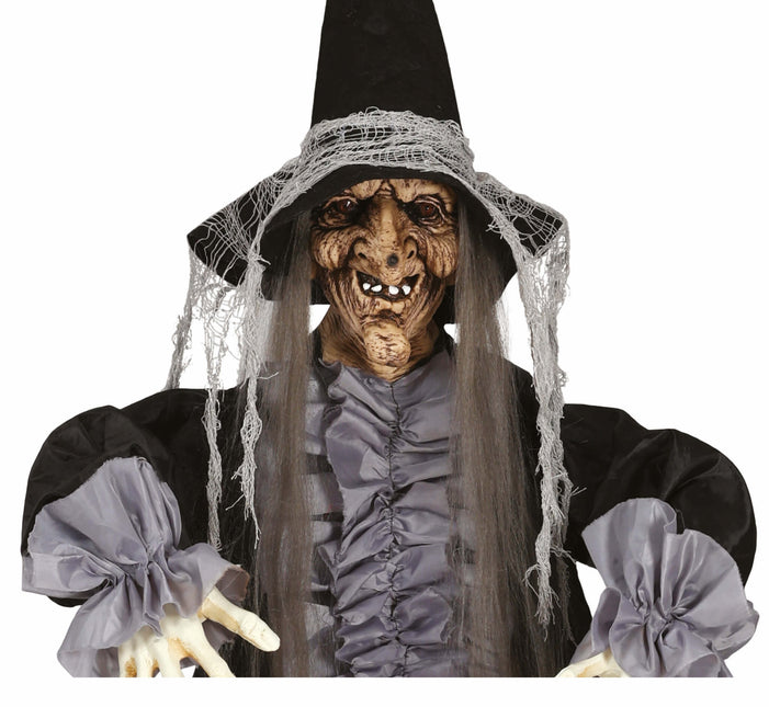 Decorazione appesa di Halloween Strega con luce e suono 1,8m
