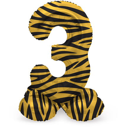 Palloncino Numero 3 Anni Tiger Con Vuoto Standard 41cm