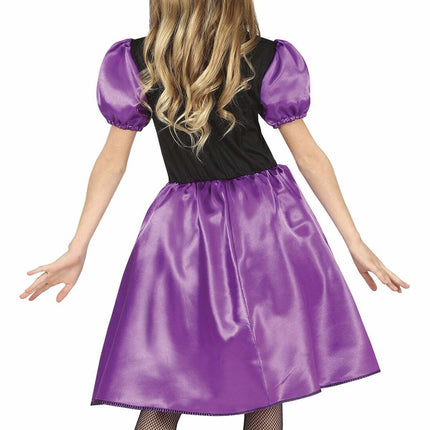 Costume da strega di Halloween per ragazza viola