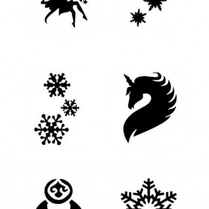 Stencil nero per tatuaggi ragazze 12 pezzi