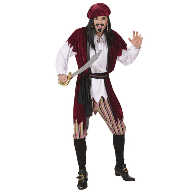 Abito da pirata rosso uomo