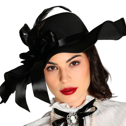 Cappello a bombetta anni '20 Piume Donna