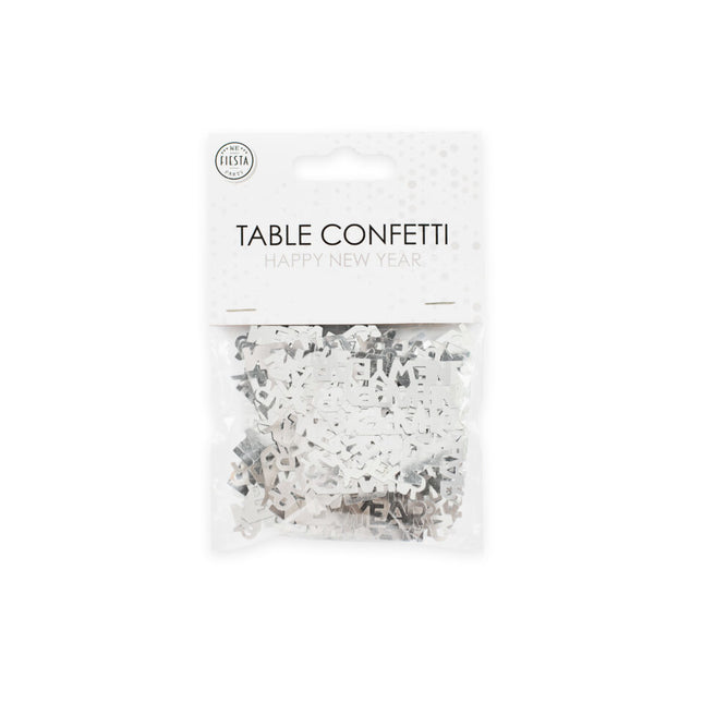 Coriandoli da tavolo argento Happy New Year 14g