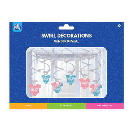 Decorazione appesa Gender Reveal 14cm 12pz