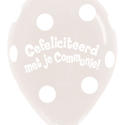 Palloncini comunione a pois trasparenti 30cm 25pz