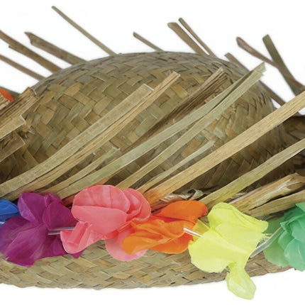 Cappello di paglia Hawaii con fiori