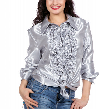 Camicetta Disco Ruffles Argento