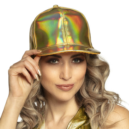 Cappello Olografico Oro Regolabile 26cm