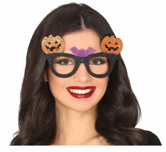 Occhiali di Halloween Zucca Glitter