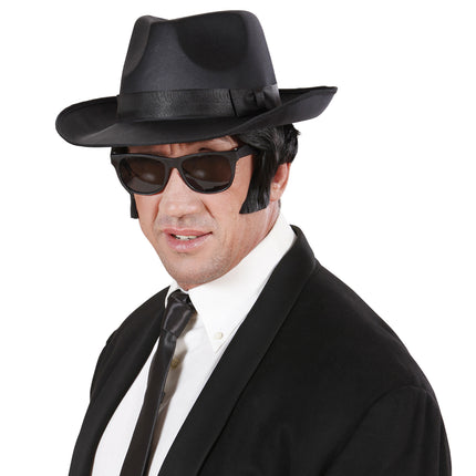 Cappello mafioso nero con nastro