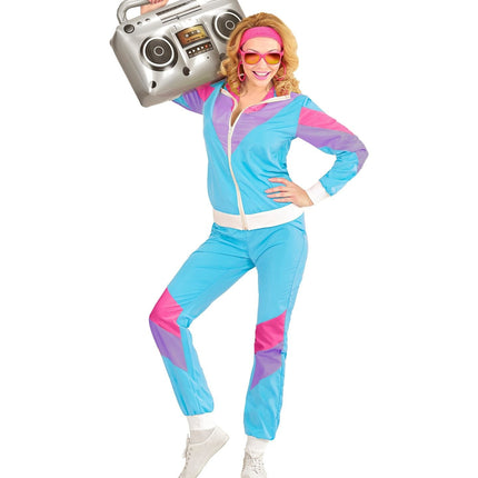 Neon 80S Tuta da ginnastica Fault Blu