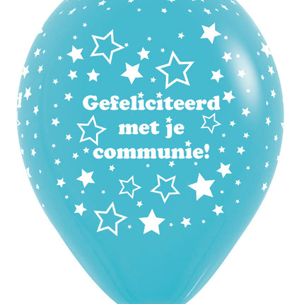Palloncini comunione stelle blu caraibico 30cm 25pz