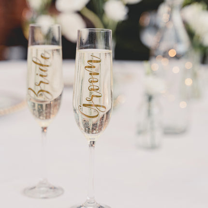 Adesivi in vetro oro Sposo e Sposa