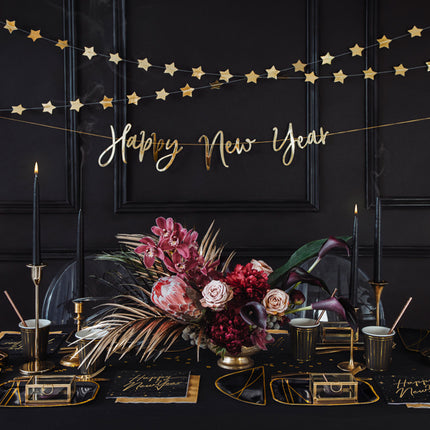 Tovaglioli Happy New Year Nero 33cm 20pz