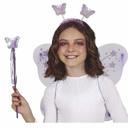 Set di accessori viola Butterfly 4 pezzi
