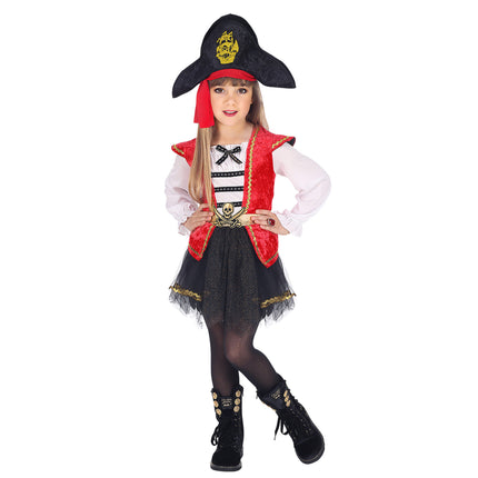 Abito da pirata nero rosso Tutù bambina