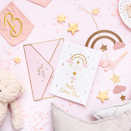 Inviti rosa Hello Little One 14x 20cm 11pz