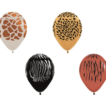 Palloncini Stampa Animale Inchiostro Metallico 12cm 50pz