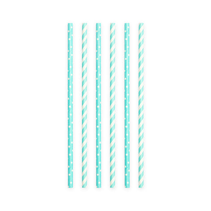 Cannucce di carta Azzurro/Bianco Mix 19,7cm 20pz