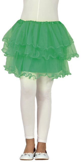 Tutù verde bambina con volant 30 cm