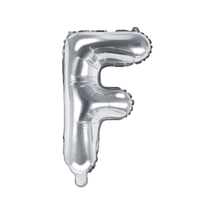Palloncino in foil Lettera F Argento Vuoto 35cm