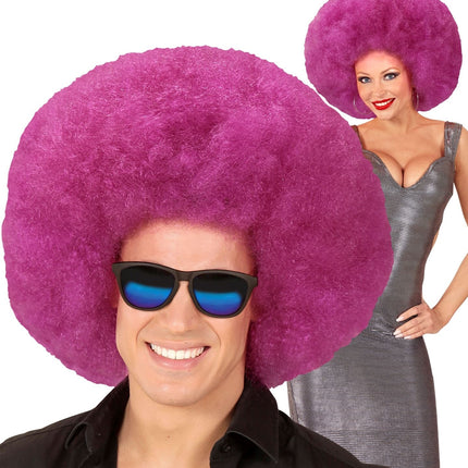 Parrucca viola afro extra large