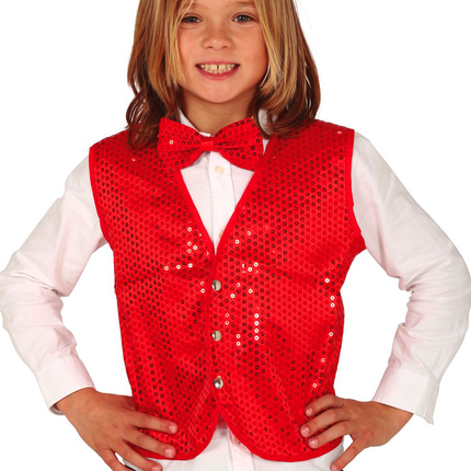 Cardigan rosso Paillettes Bambino