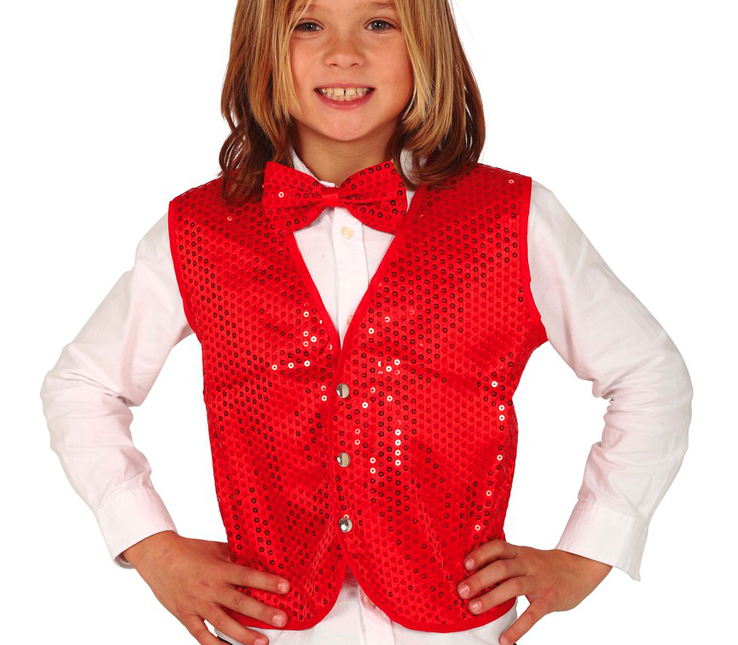 Cardigan rosso Paillettes Bambino