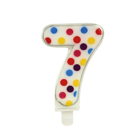 Candela 7 anni Coriandoli 6,5 cm