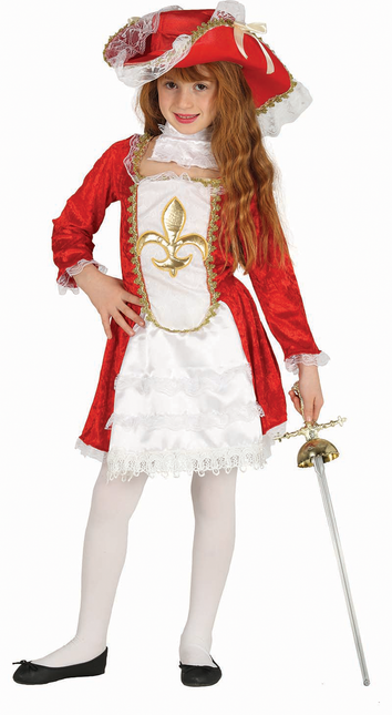 Costume da moschettiere bambino bianco rosso