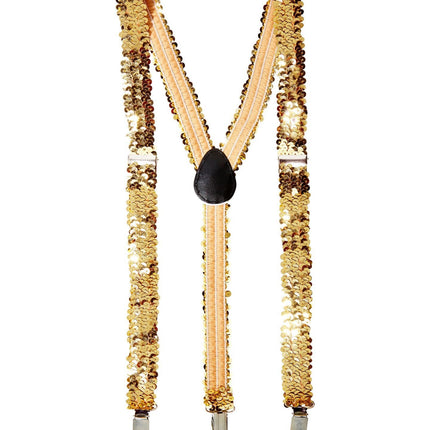 Bretelle con paillettes oro