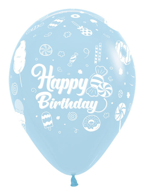 Palloncini Happy Birthday Sweet Pastel Matte Mix 30cm 25pz