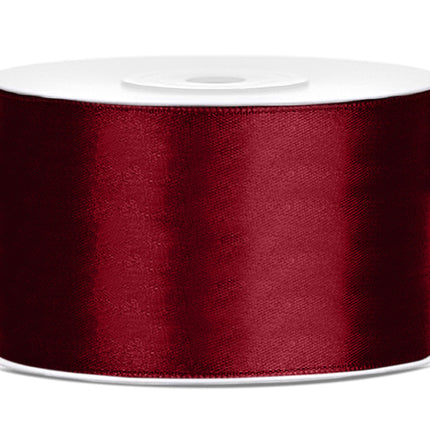 Nastro di raso rosso bordeaux 38mm 25m