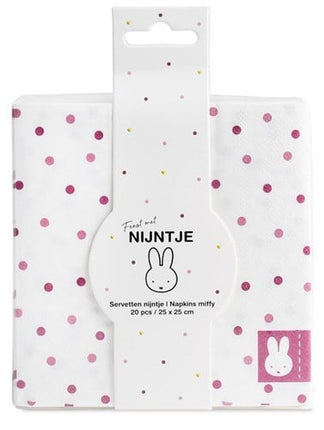 Tovaglioli Miffy rosa chiaro 25 cm 20 pezzi