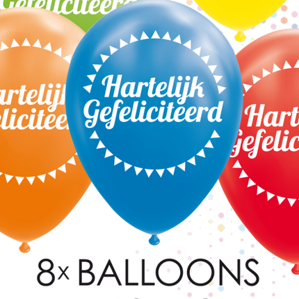 Palloncini colorati Happy Birthday 30,5 cm 8 pezzi