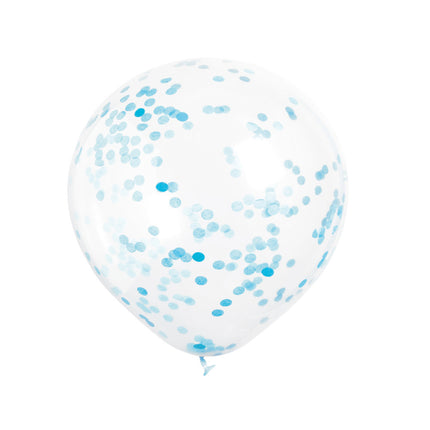 Palloncini a coriandoli azzurro 30 cm 6 pezzi