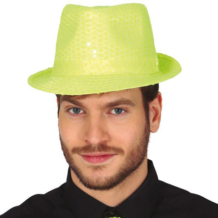 Cappello Paillette Giallo Neon