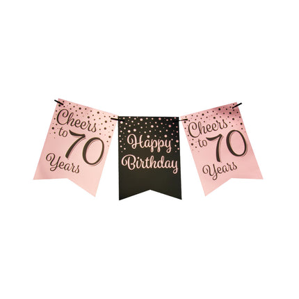 Striscione 70 Anni Rosa Nero 6m